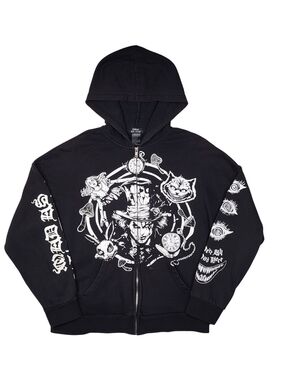 Vintage Y2K Social Collision Alice And Wonderland Hoodie Gothic Mens Medium
